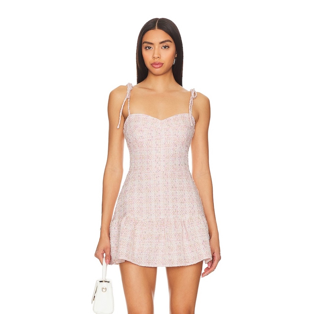 Amanda Uprichard Pink Ruched Mini Dress Sweetheart Neckline